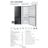 thumbnail of INFINITON Frigorifico Combi FGC-210C14DEK, 205 l, 144 cm, Fast Freezing, E,  DARK INOX
