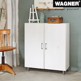 thumbnail of WAGNER Möbelbein CLASSIC RETRO - Ø 30 x 100 mm, Anschraubplatte 60 x 60 mm, Gewinde Ø 10 mm, Edelstahl Optik - 12111001