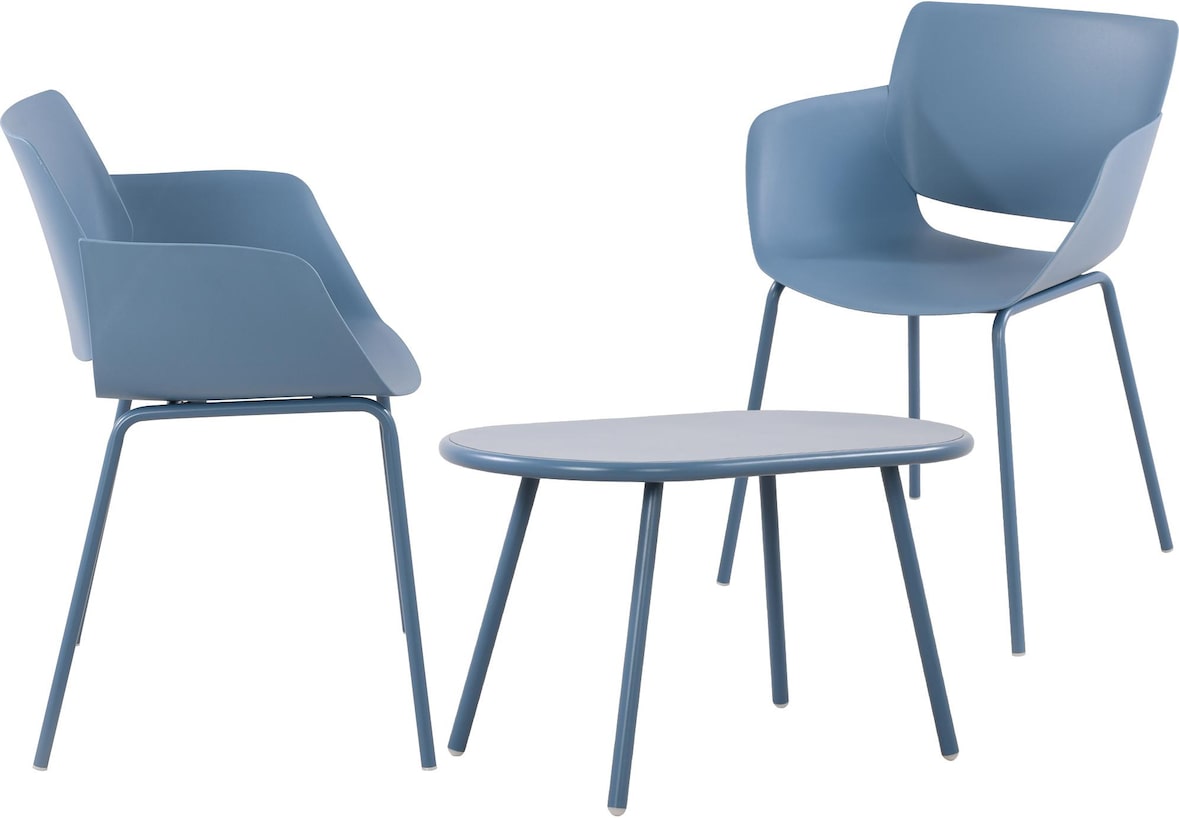 Sitzgruppe Velvena blau/2 Stühle