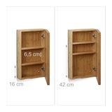 thumbnail of Relaxdays Bad Spiegelschrank aus Bambus, eintüriger Badezimmerschrank mit Spiegel, zusammengebauter Wandschrank, natur