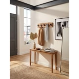 thumbnail of Wandgarderobe, Akazien-Massivholz & Metall, Naturkante. 60x9x17 cm | Kadima Design