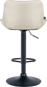 thumbnail of Décoshop26 - Barhocker x1 drehbar ergonomische Form Ziernähte in cremefarbenem Stoff schwarzes Metallgestell 10_0005766