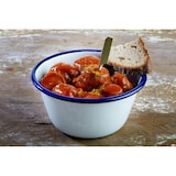 thumbnail of APS 40638 Bol / saladier en métal émaillé blanc bordure bleue Ø 13 cm, H 6 cm, 0,5 L