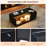 thumbnail of Couchtisch 100x50x35 cm Hochglanz Glasplatte LED-Schubladen Stauraum Ablage Wohnzimmer Tisch modern Design schwarz
