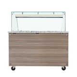 thumbnail of Skyrainbow SNACK-Line bain-marie toonbank 2x GN1/1, graniet roze-grijs, 88x82x85,5 glazen bovenbouw helder glas zonder klembord, H=396mm