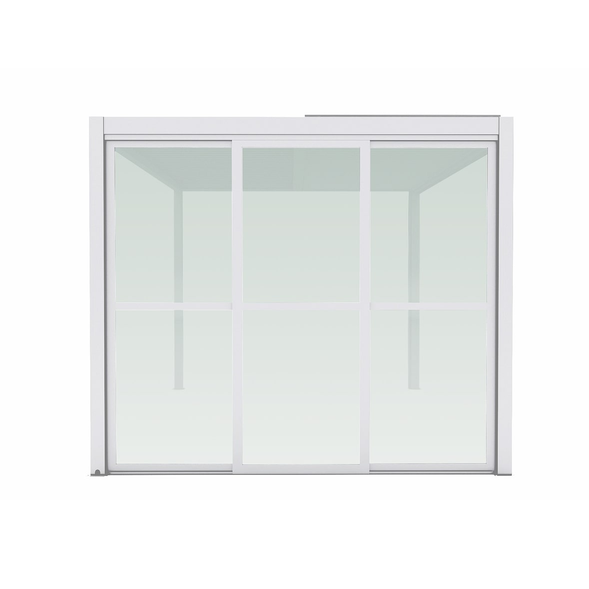 BS COM Parete laterale in policarbonato per pergola bioclimatica Tony Alluminio 149x20x8 cm Bianco