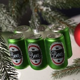 thumbnail of Weihnachtsbaumschmuck SIXPACK Bier Glas inkl. Aufhänger H: 5,1cm grün