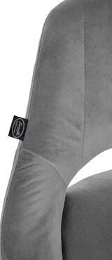 thumbnail of Décoshop26 - Höhenverstellbarer Barhocker x1 in grauem Samt mit durchbrochener Rückenlehne und weißem Metallgestell 10_0005889