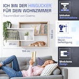 thumbnail of Wandregal Natur/Weiß Bücherregal Holz Hängeregal Schweberegal