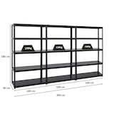 thumbnail of PROREGAL Mega Deal 3x Étagère charge lourde STEEL EAGLE | HxLxP 180x100x40cm | 130kg par niveau | Noir | Lot d'étagères robustes de Garage Atelier
