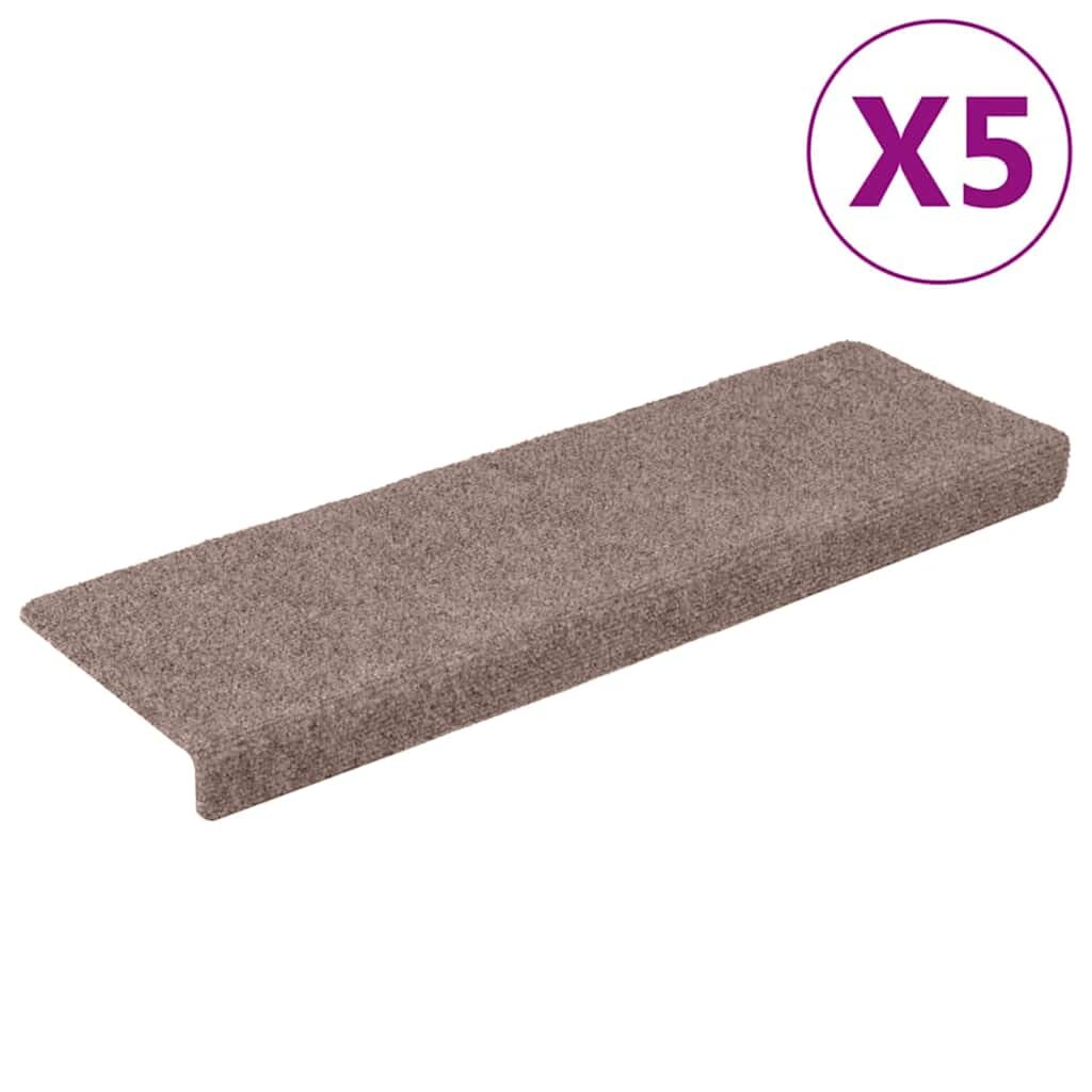 vidaXL Trapmatten 5 st 65x21x4 cm naaldvilt bruin