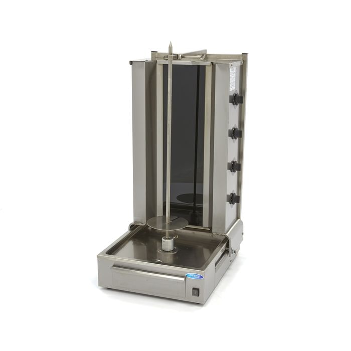 Kebabgrill - 4 branders - 70 kg vlees - elektrisch