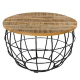 thumbnail of Couchtisch Wohnzimmer-Tisch rund  ø 55 cm  Beistelltisch Metall Gestell Tischplatte Holz massiv : tabacco