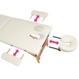 thumbnail of 2 Zonen Massageliege-Set Freddi mit 5cm Polsterung, Rollen und Holzgestellbeige
