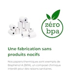 thumbnail of La Bobine Française | 20 Rouleaux de caisses thermiques pour TPE/BANCAIRE, compatible 57x40x12, Papier Premium 55 g/m² sans BPA | Logo Made in France