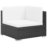 thumbnail of 6-tlg. Garten-Lounge-Set mit Auflagen Poly Rattan Schwarz