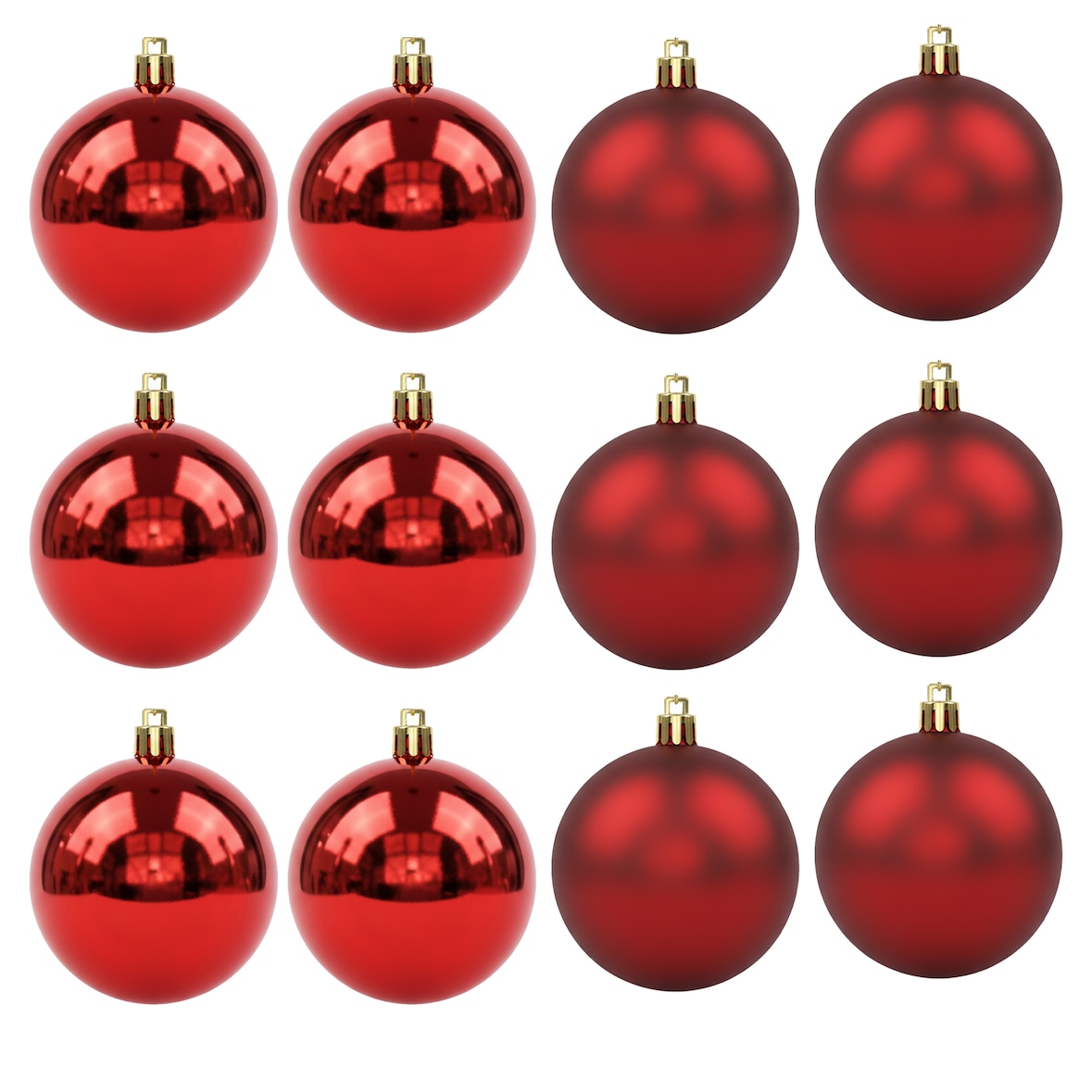 WellHome - Conjunto de 60 Bolas de navidad en Color Rojo