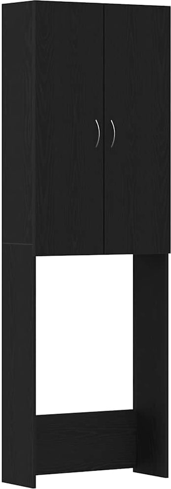 vidaXL Waschmaschinenschrank Schwarz Eichen-Optik 64x25,5x190 cm