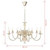 thumbnail of vidaXL Kroonluchter wit metaal 8 x E14 lampen