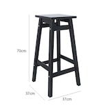 thumbnail of WellHome - Conjunto de 2 bancos 'Laira' em madeira de pinho, preto, 37 x 37 x 70 cm