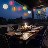 thumbnail of LED Solar Lampionkette 10 bunte Lampions 8 Funktionen 4,5m Garten Balkon