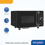 thumbnail of Exquisit Mikrowelle ohne Drehteller, 800 Watt Grill, 700 Watt, 20 Liter Volumen, Timer, Mikrowelle Flachbett, Auftaufunktion, MW4020-F-240DIG schwarz