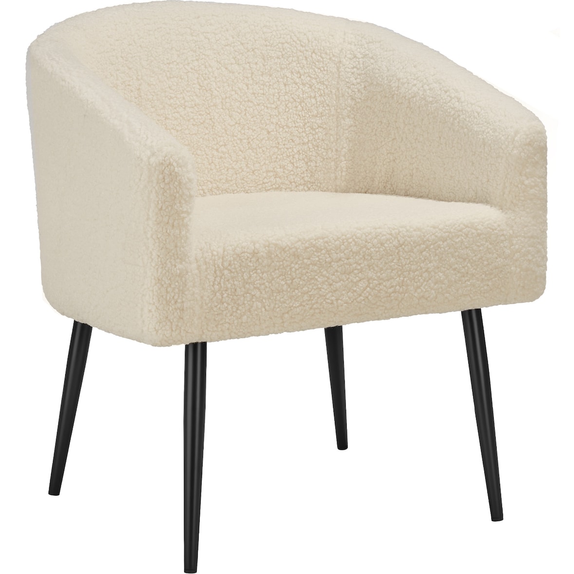 Sessel Mysig beige, dicke Polsterung mit Bouclé-Stoff