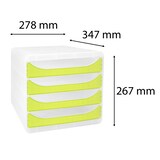 thumbnail of Exacompta 310335D 1x BIG-BOX ladenbox met 4 laden voor DIN A4+ documenten, Chromaline, transparant-anijsgroen
