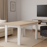 thumbnail of Tavolo da Pranzo Allungabile Rettangolare Ripiano Estensibile, Bianco Rovere Design Moderno cm 140/190x90x78