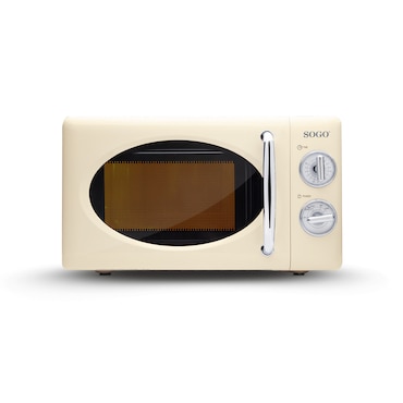 Microondas Sin Grill Retro con 6 Niveles de Potencia - 20L - 700w, Beige