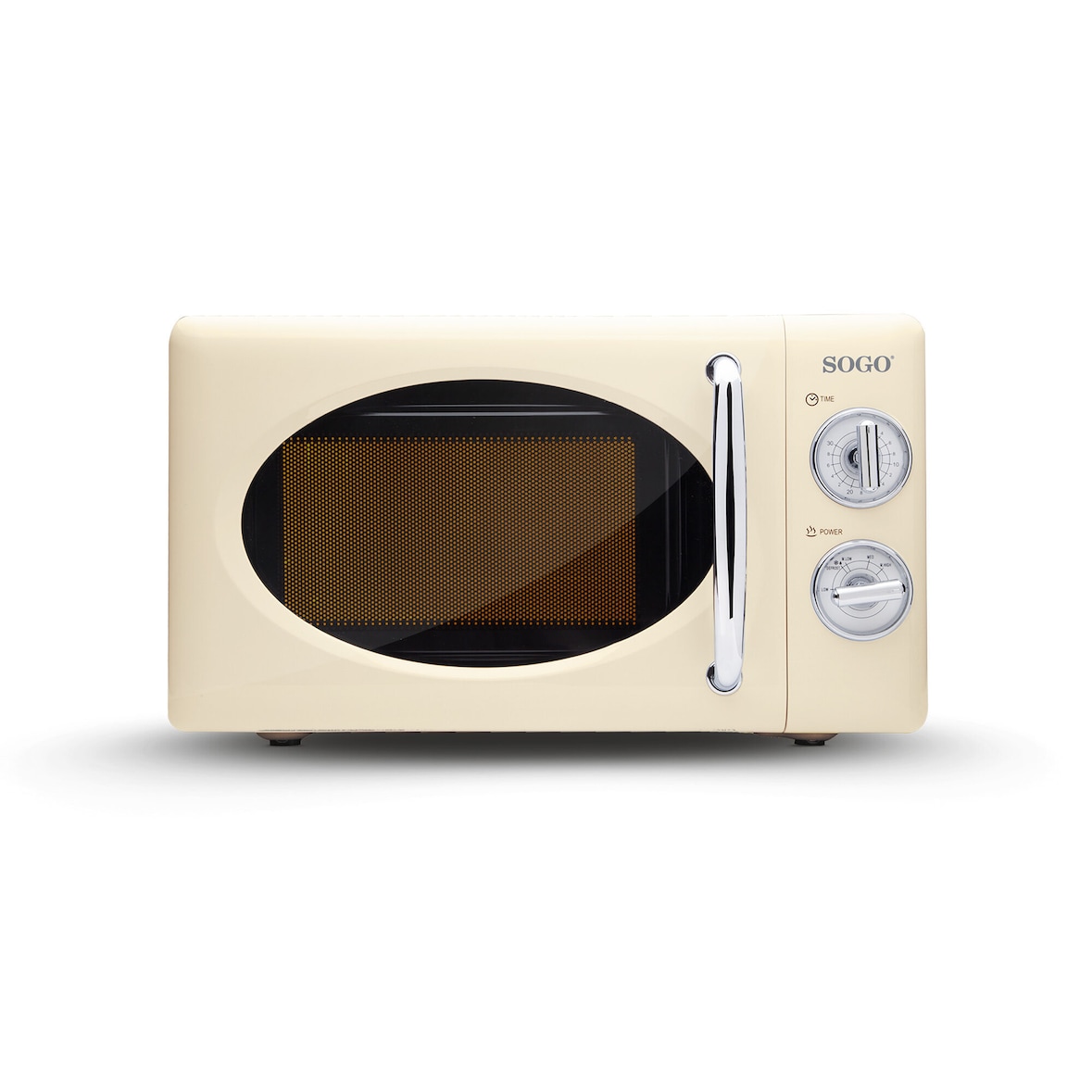 Microondas Sin Grill Retro con 6 Niveles de Potencia - 20L - 700w, Beige
