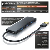 thumbnail of Primewire USB 3.2 Hub mit Netzteil, Ultra Slim 4-Port Verteiler, Datenhub für PC PS4 Notebook Netbook Laptop Ultrabook Tablet-PC MacBook, Bus-Powered