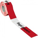 thumbnail of Absperrband Regal gesperrt, rot/weiß geblockt, Polyethylen, 80mm, 500m/Rolle