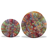 thumbnail of Tabourets Avec Détails Chindi Lot De 2 Multicolore Bambou