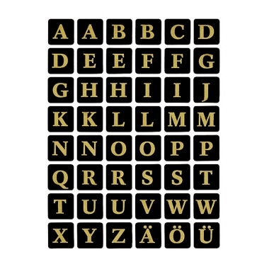 HERMA Buchstaben 4130 13x13mm A-Z go/sw 96 St./Pack.