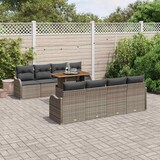 thumbnail of vidaXL Garten-Sofa-Set mit Speicher 9 pcs Grau Poly Rattan