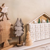 thumbnail of Rebecca Mobili Set 2 Mini Alberi di Natale in Feltro Grigio Marrone con Base in Legno