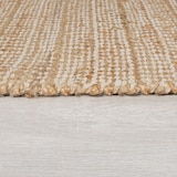 thumbnail of Handgewebter Teppich mit Fransen in Beige `Conwy` - Natürlich & Stilvoll. 200x290 cm | Kadima Design