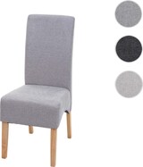 thumbnail of Esszimmerstuhl gepolstert | HxBxT 100x44x56cm | Sitzhöhe 48cm | Stoff/Textil MVG-zertifiziert | helle Beine |  Hellgrau | Küchenstuhl Stuhl