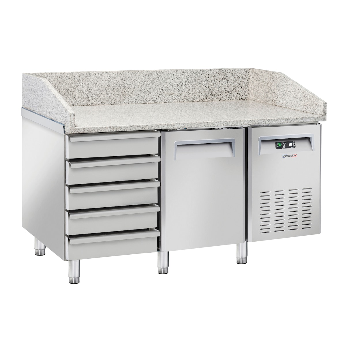 Pizza koeltafel graniet 5 laden 1 deur CTAPZR5T1P Casselin