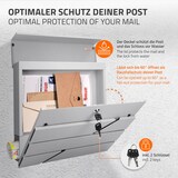 thumbnail of ECD Germany Standbriefkasten Anthrazit Edelstahl mit Zeitungsfach, Postkasten Hellgrau pulverbeschichtet, freistehend