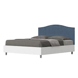 thumbnail of Letto contenitore 160x190 struttura bianco frassino testata microfibra blu Grace