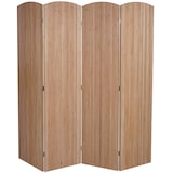 thumbnail of Biombo de bambú HWC-O30, biombo separador de ambientes, plegable 4 paneles 170x162cm