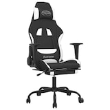 thumbnail of Décoshop26 - Bürostuhl Gaming-Stuhl mit Lendenkissen und Fußstütze in weißem und schwarzem Stoff DEC025834