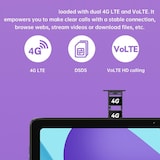 thumbnail of Tablette Tactile 10 Pouces 6GB RAM 128GB ROM 4G LTE Android 12 Octa Core 2.0GHz GPS Bluetooth WiFi Double SIM Gris YONIS