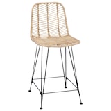 thumbnail of vidaXL Barstuhl 2 pcs Natur 44,5 x 54,5 x 97,5 cm Rattan und Eisen