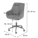 thumbnail of Bürostuhl | HxBxT 87x58x58 cm | Sitzhöhe 46cm | Stoff/Textil mit Armlehne | Anthrazit | Drehstuhl Schreibtischstuhl Lehnstuhl