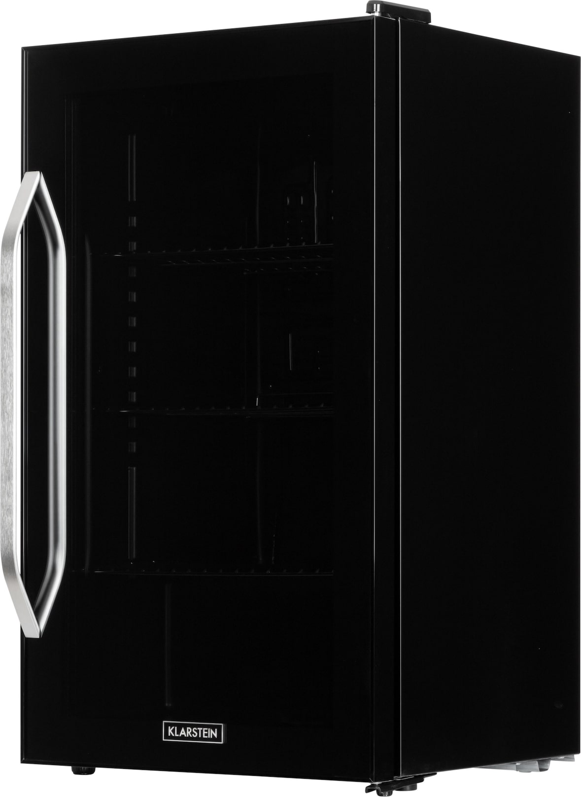 Beersafe XXL Onyx Kühlschrank 80 Liter 3 Böden Panoramaglastür Schwarz