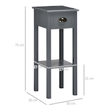 thumbnail of HOMCOM mesa auxiliar estilo moderno mesita auxiliar con cajón y estante de almacenamiento para sala de estar dormitorio 30x30x75 cm gris