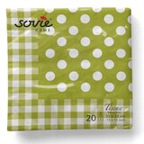 thumbnail of Sovie HOME Serviette Anton in Kiwi aus Tissue 33 x 33 cm, 20 Stück - Karo Punkte